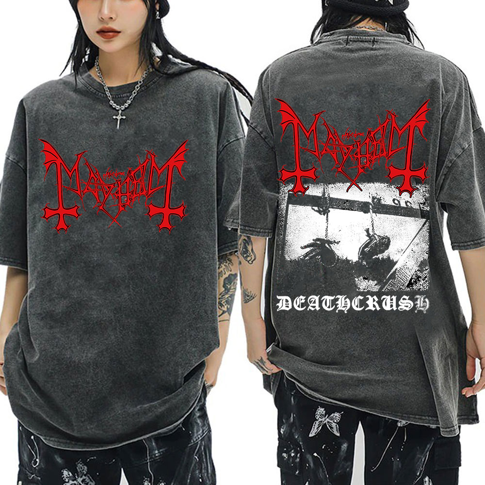 Crossfit Mayhem - Darkthrone Mayhem Vintage Washed T-shirty Black